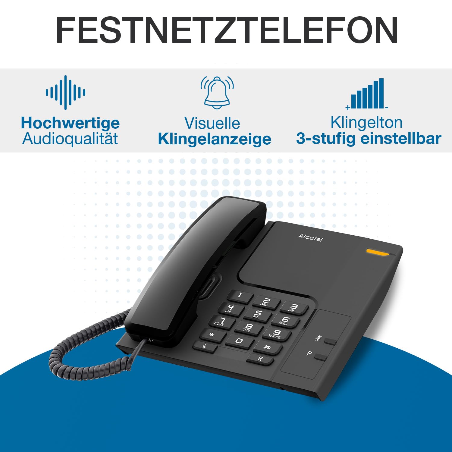 alcatel-t26-schnurgebundenes-festnetztelefon-schwarz-wandmontage image 2