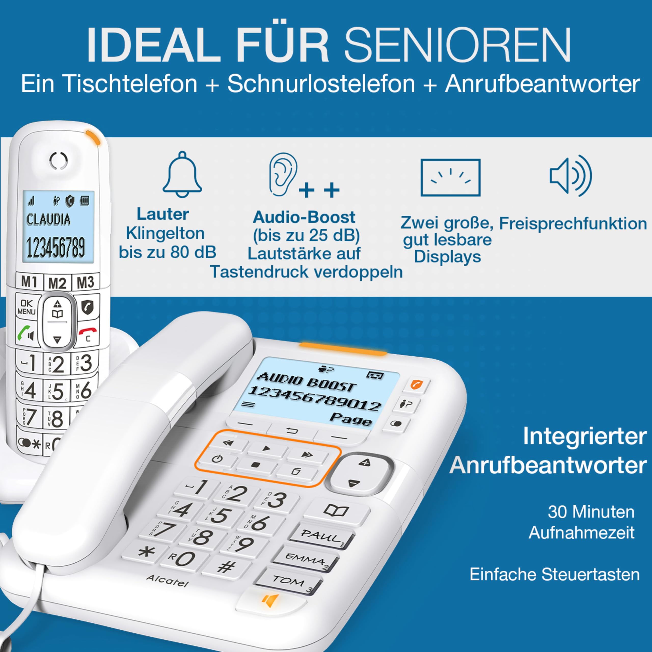 alcatel-xl785-combo-schnurlostelefon-wei-mit-anrufbeantworter image 2
