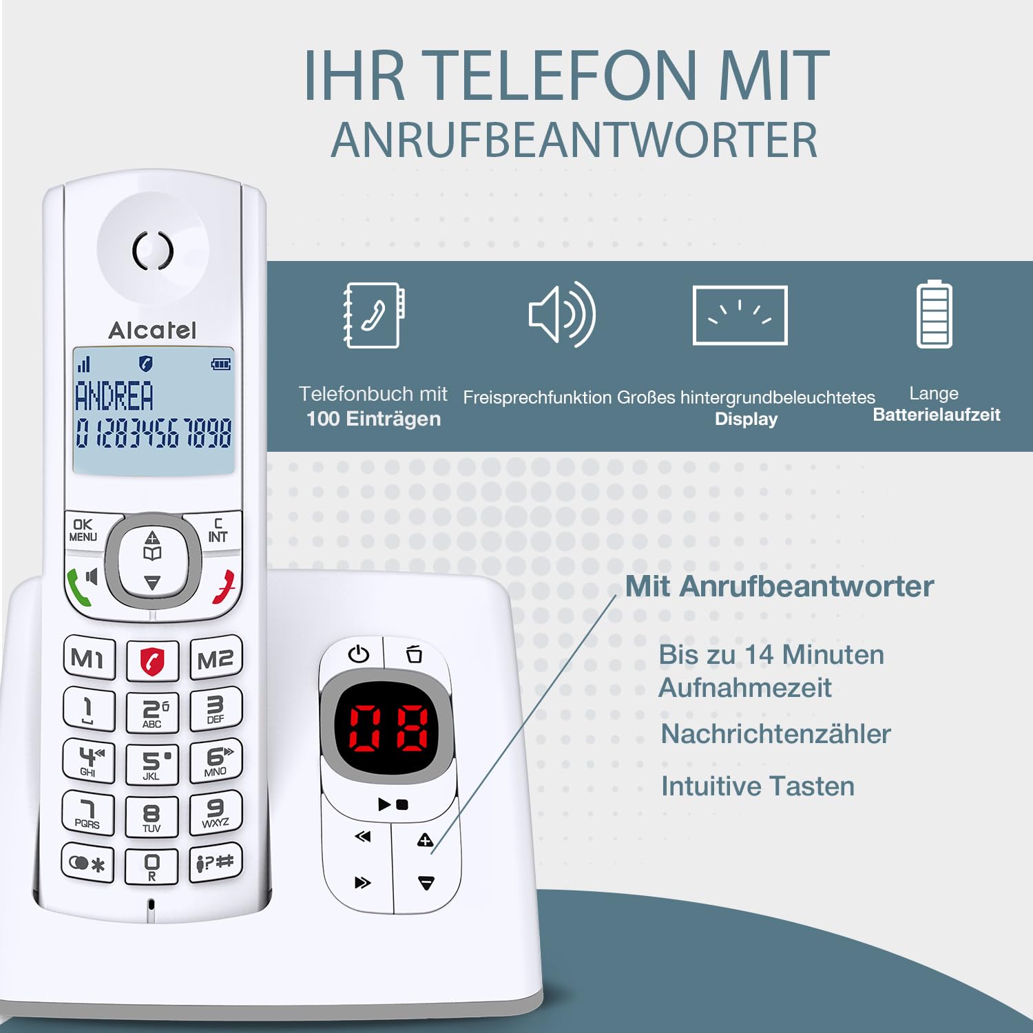 alcatel-f530-voice-duo-schnurlostelefon-2-h-rer-wei-mit-ab image 2