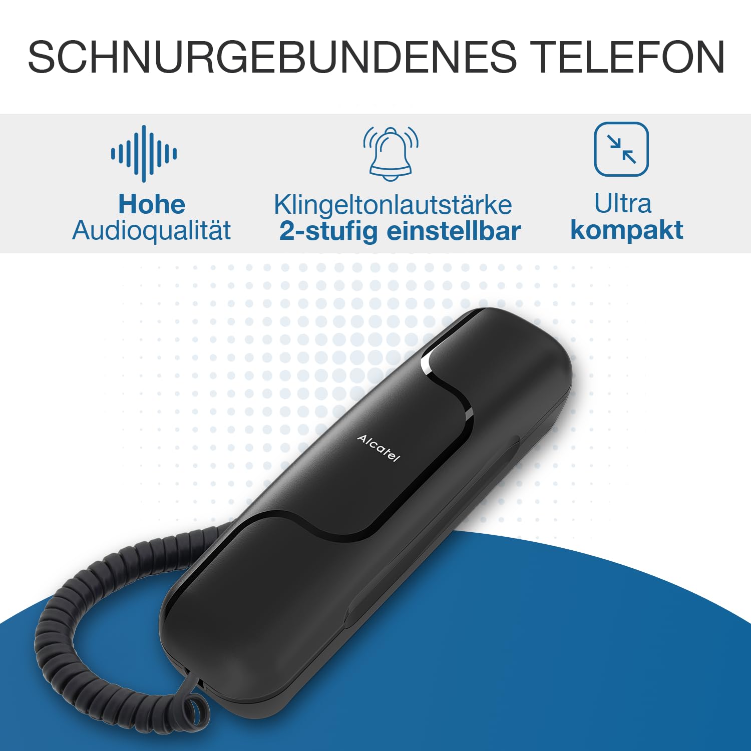 alcatel-t06-schnurtelefon-schwarz-mit-wandmontage image 2