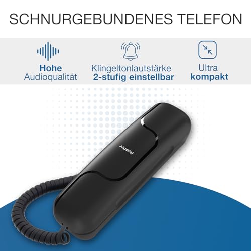 alcatel-t06-schnurtelefon-schwarz-mit-wandmontage image 8