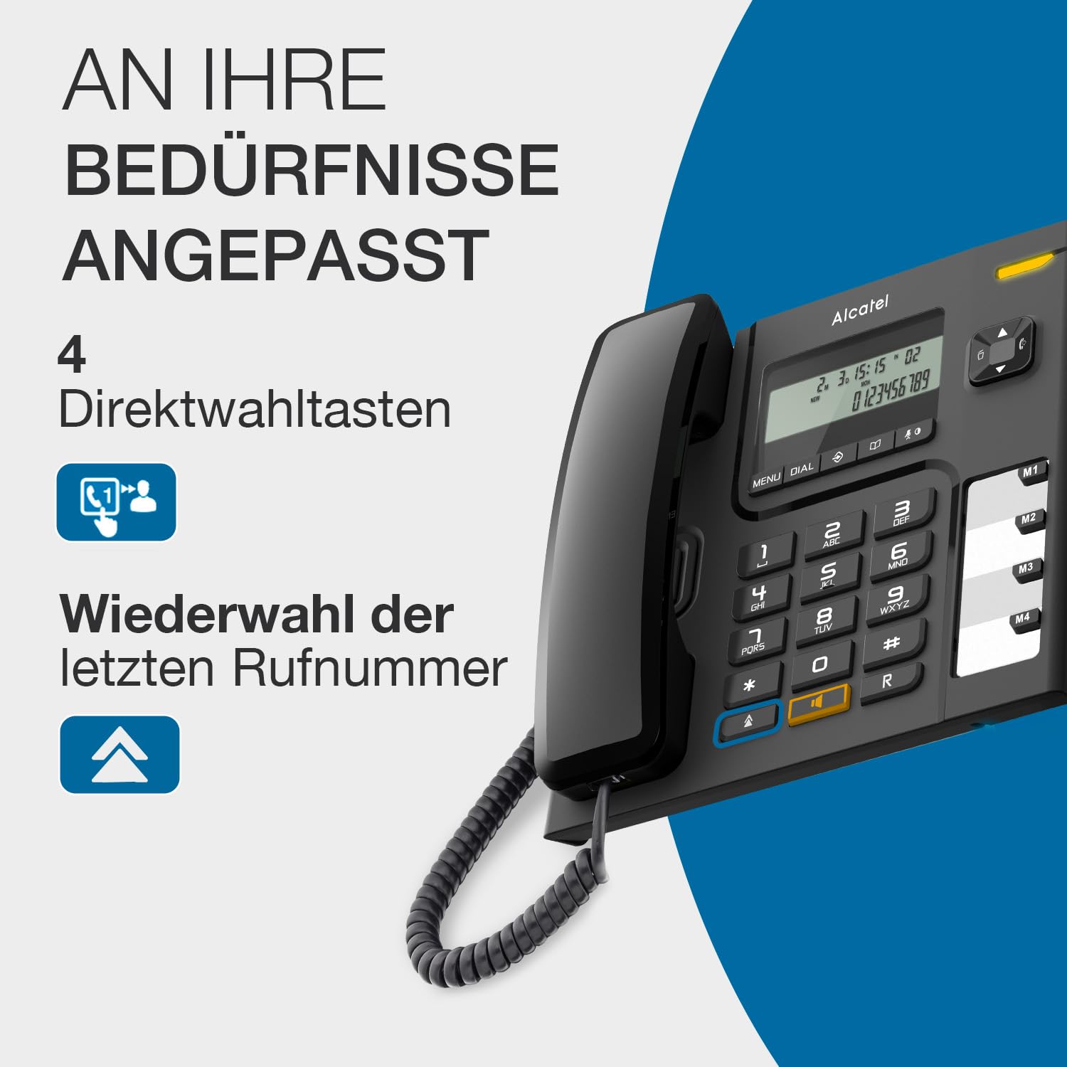 alcatel-t56-festnetztelefon-schwarz-schnurgebunden-mit-display image 3