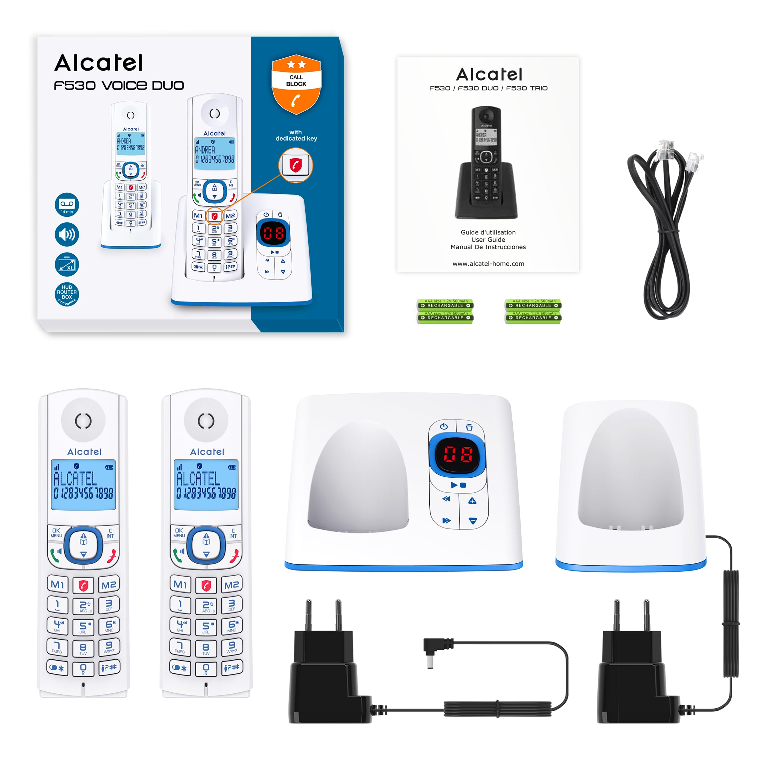 alcatel-f530-voice-duo-schnurlostelefon-2-h-rer-wei-blau-ab image 5