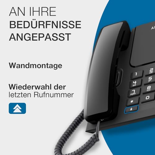 alcatel-t26-schnurgebundenes-festnetztelefon-schwarz-wandmontage image 8
