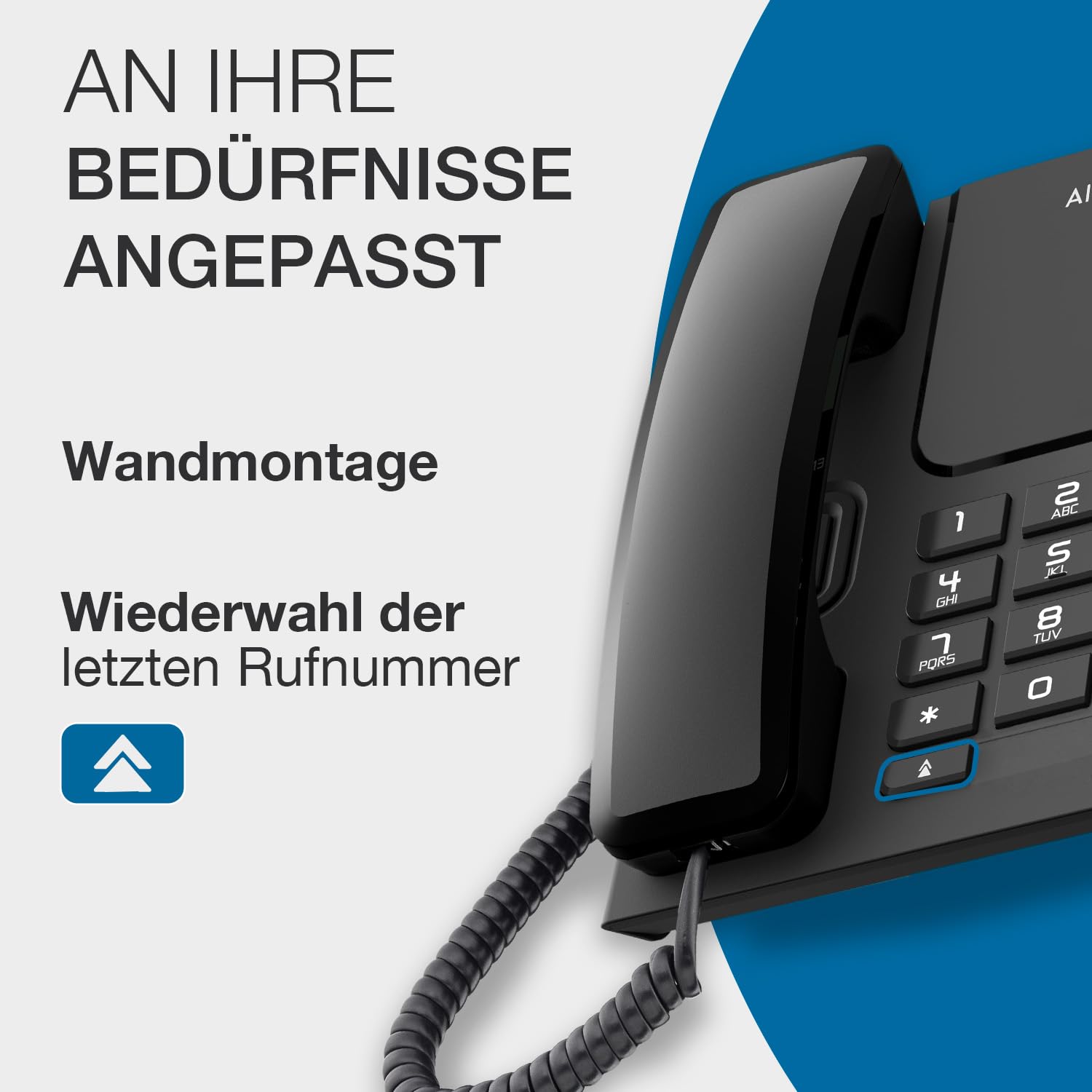 alcatel-t26-schnurgebundenes-festnetztelefon-schwarz-wandmontage image 3