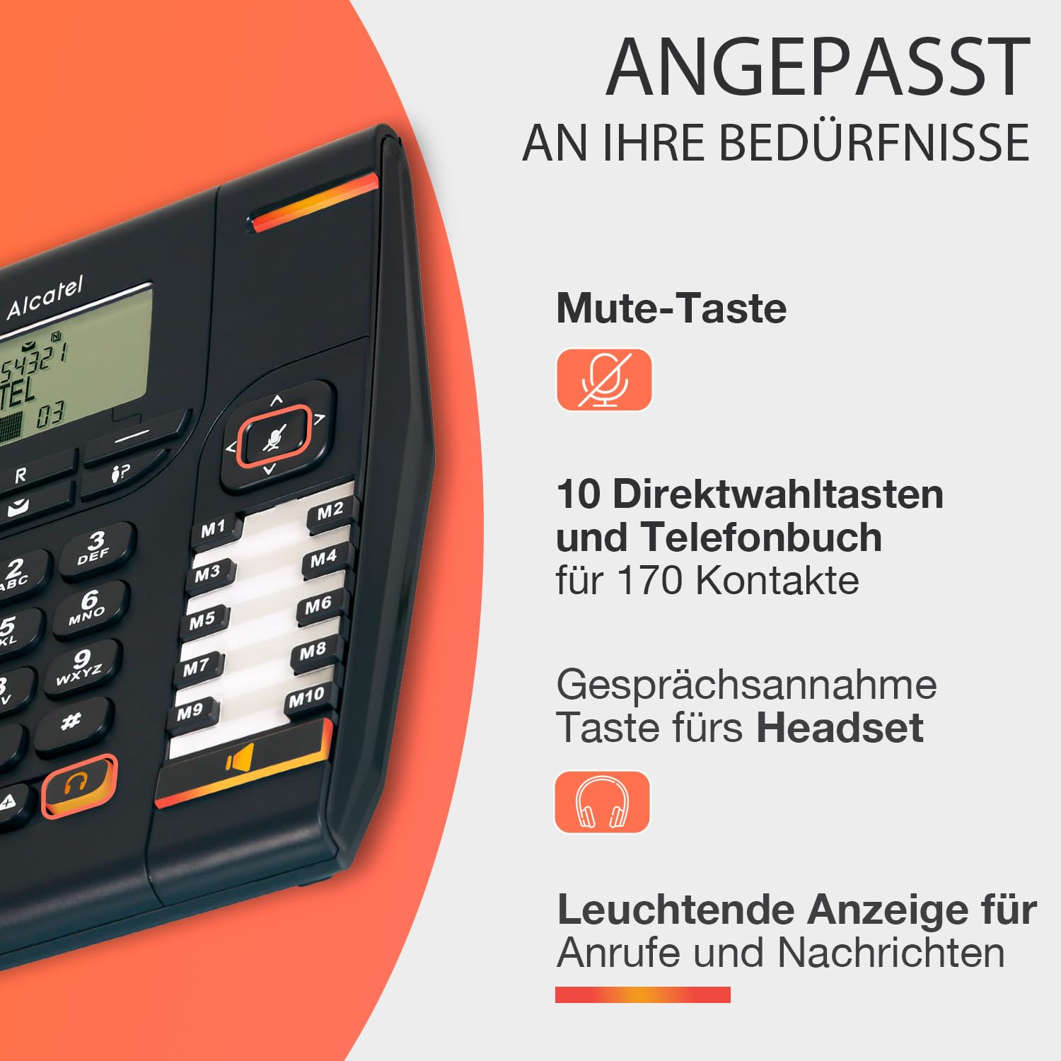 alcatel-temporis-880-pro-festnetztelefon-schwarz-mit-display image 3