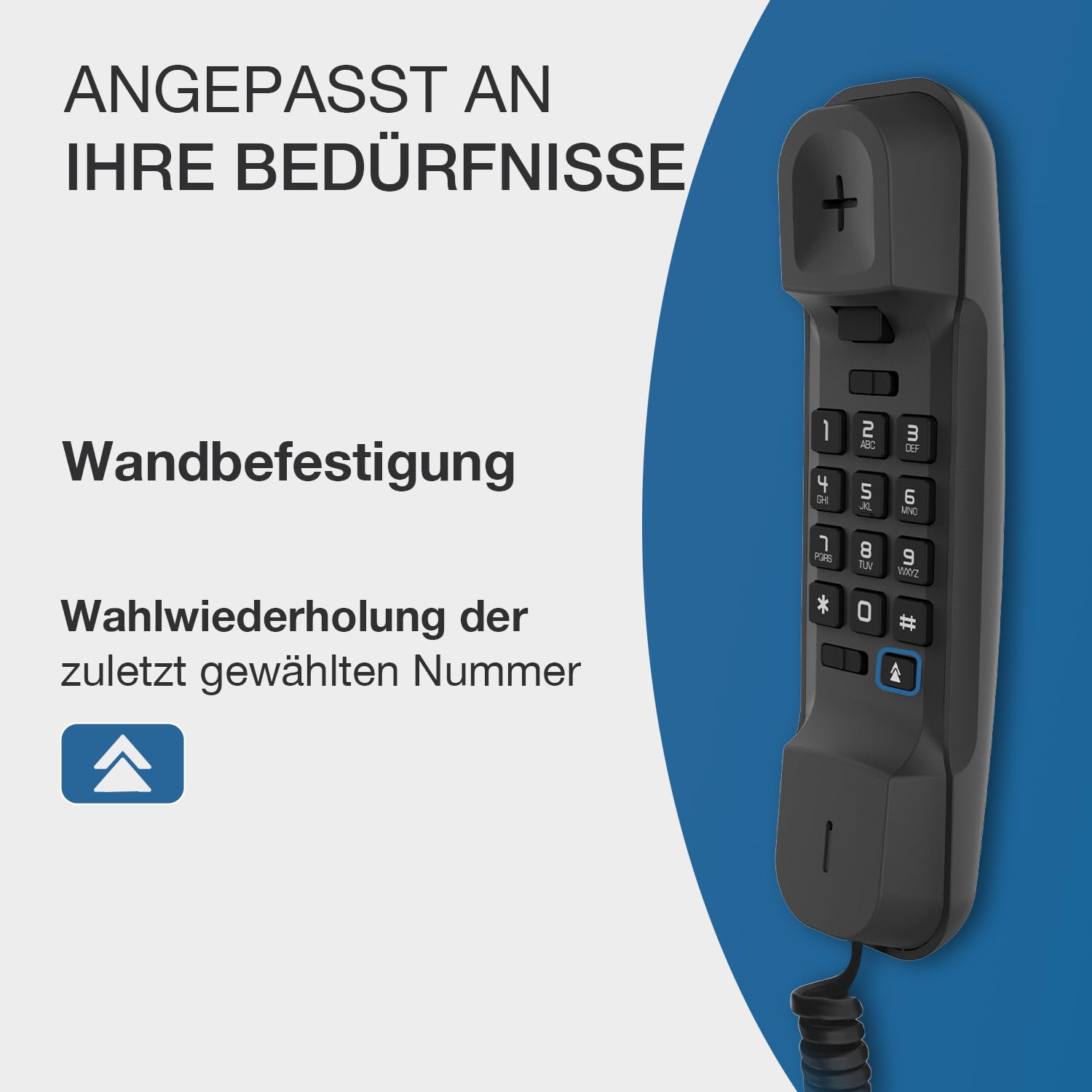 alcatel-t06-schnurtelefon-schwarz-mit-wandmontage image 3